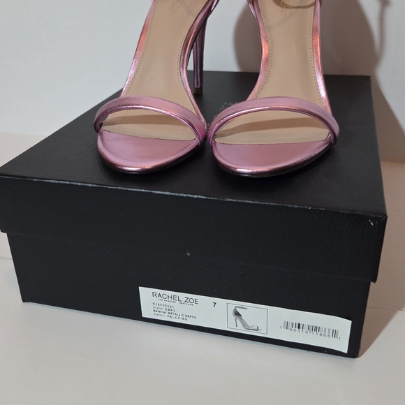 NWB RACHEL ZOE Sz 7, Metallic Pale Pink, Ema 2 Stiletto Sandal, Leather - Picture 7 of 7